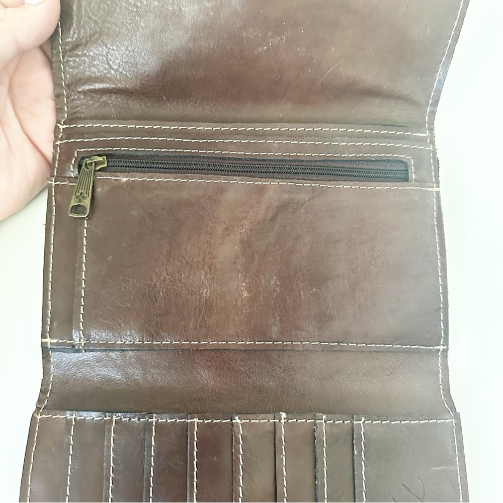Patricia Nash Colli Flap Trifold Wallet Florence Brown Tooled Leather P32777 - Picture 8 of 15
